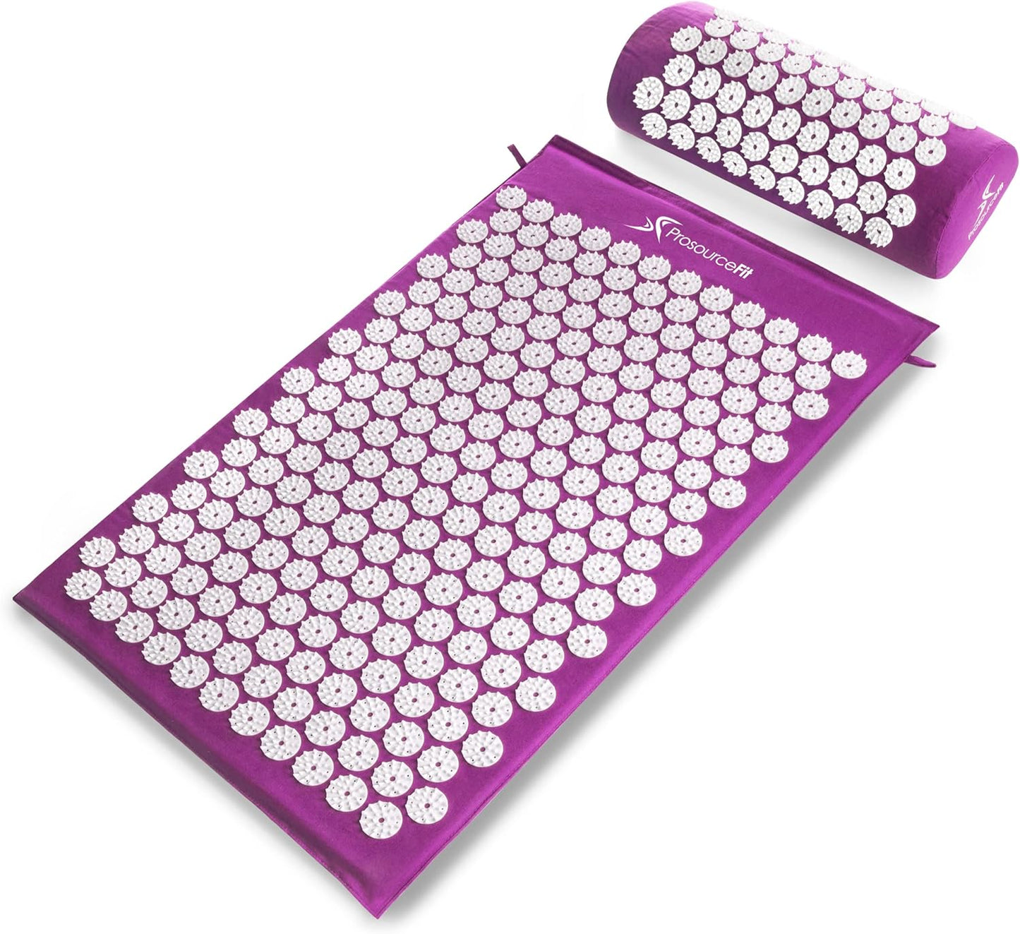 Acupressure Mat and Pillow Set for Back/Neck Pain Relief and Muscle Relaxation, Black/Aqua